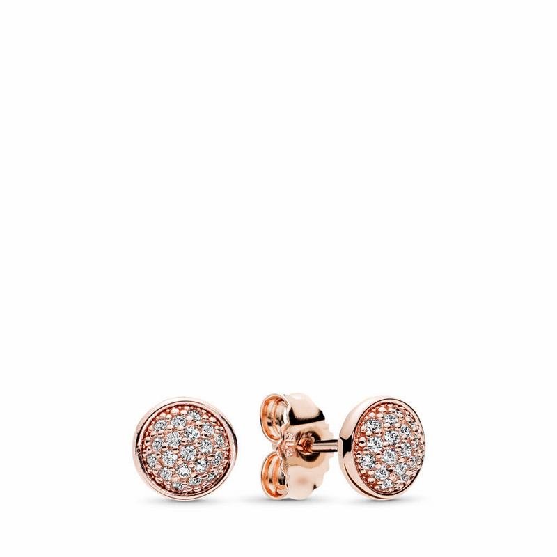 Pandora Rose™ Dazzling Droplets Stud Earrings - Pandora Rose/Cubic Zirconia - Canada | FB9520RD